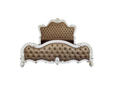 Versailles II Vintage Gray Vintage Gray PU & Bone White Finsih California King Bed Model BD01321CK By ACME Furniture